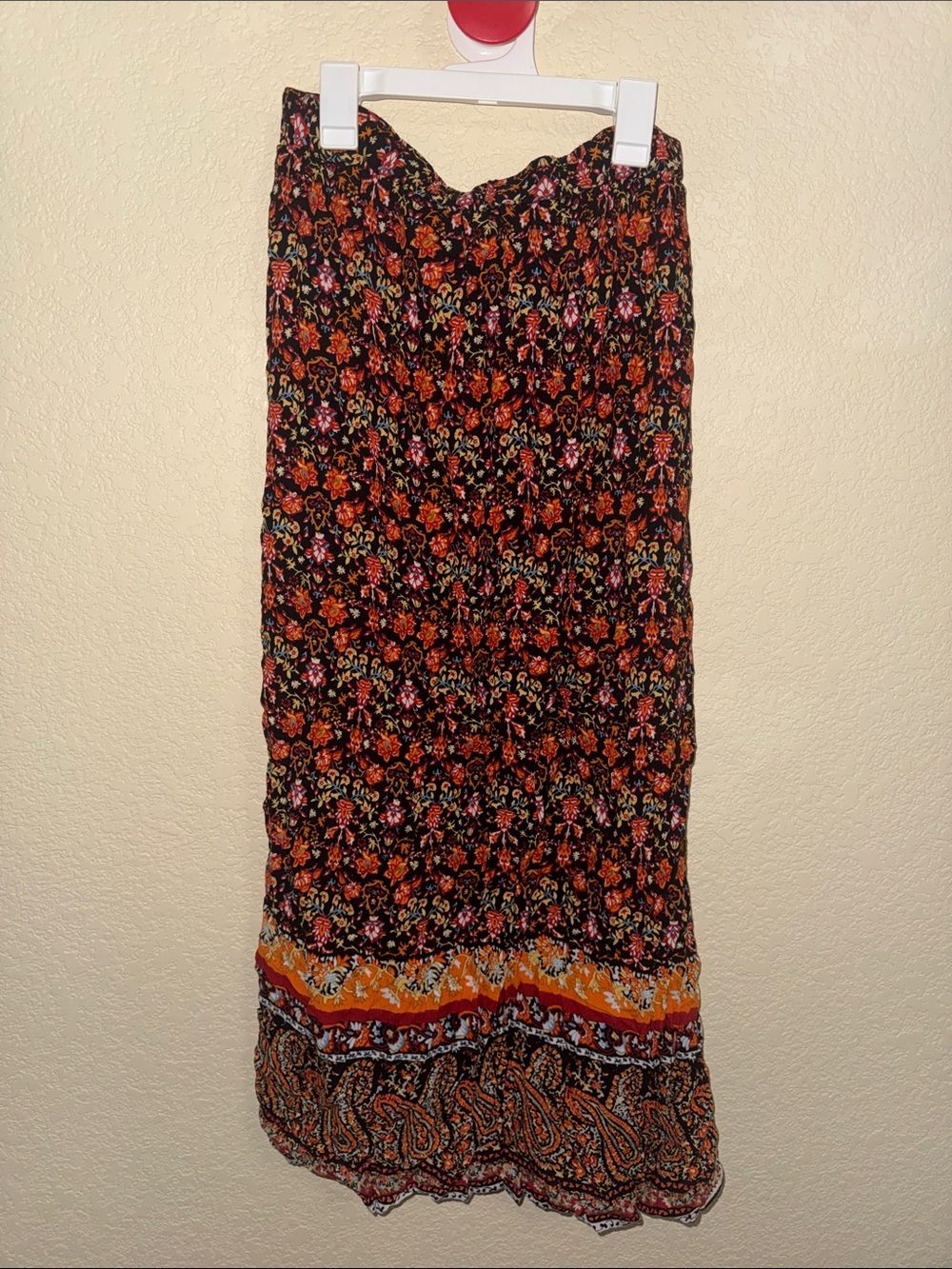 Urban Gypsy Boho Floral Maxi Skirt Womens Medium Front Slit Button Front - Picture 2 of 5